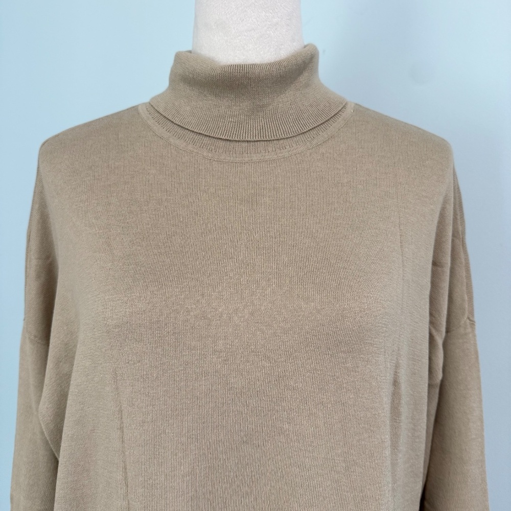 J Jill Long Sleeve Mock Neck Silk/cotton‎ Sweater Size L - Picture 2 of 8